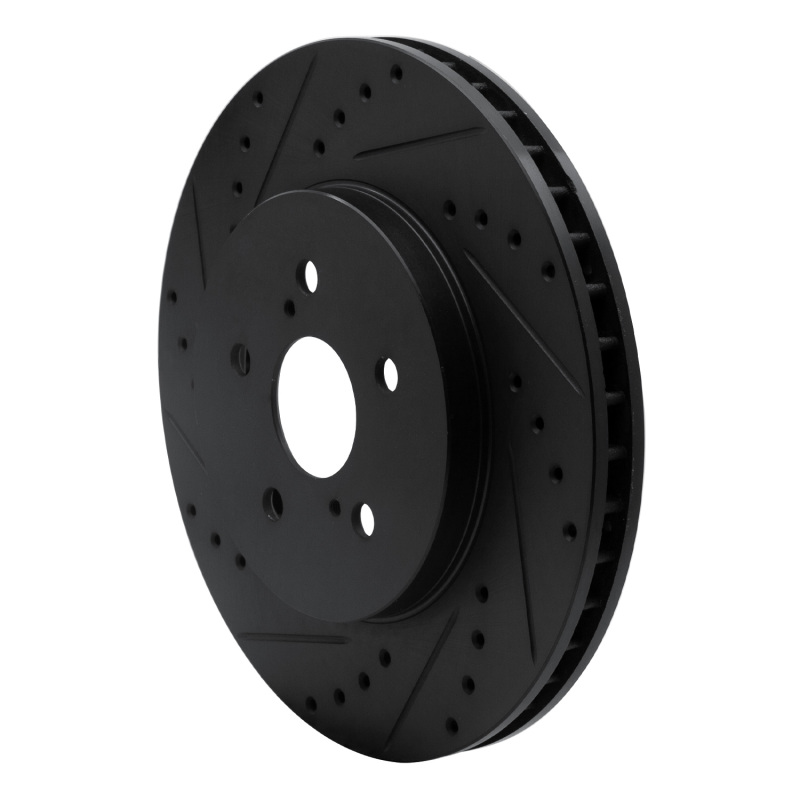 Lexus RX350 Brake Rotor (1) - Front Left - R1 Concepts - Drilled & Slotted - Black - `04-`09